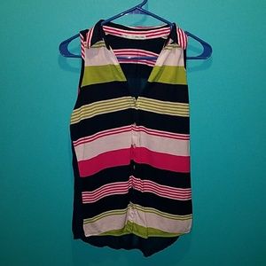 Stripe collar top